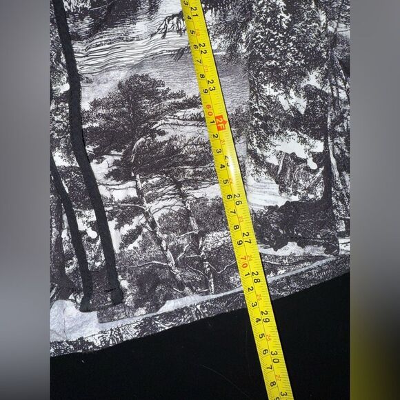 Thought by John Lewis collarless shirt Black And White Woodland Forest 8 EUC - Picture 9 of 9